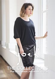 Lookbook женской одежды plus size голландского бренда Yoek зима 2018-2019