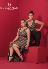 Lookbook нарядной одежды больших размеров бразильского бренда Elegance осень-зима 2018