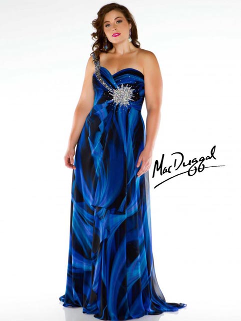 Новогодние вечерние платья для полных девушек и женщин американского бренда Mac Duggal 2014