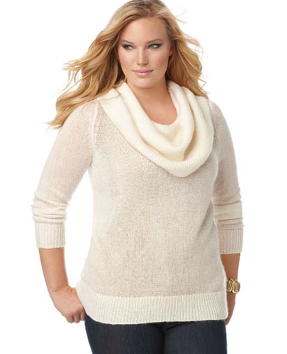 Модные свитера, пуловеры и туники для полных женщин осени-зимы 2011-2012